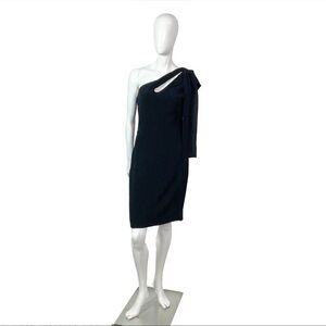 Ann Lawrence Black One Shoulder Cocktail Dress‎